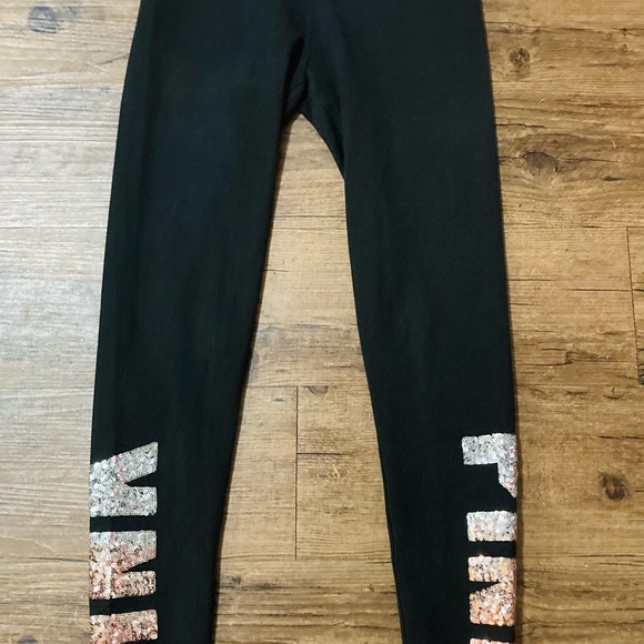 VS PINK OMBRÉ BLING HOODIE / BLING YOGA PANTS OUTFIT SET S - Picture 9 of 11